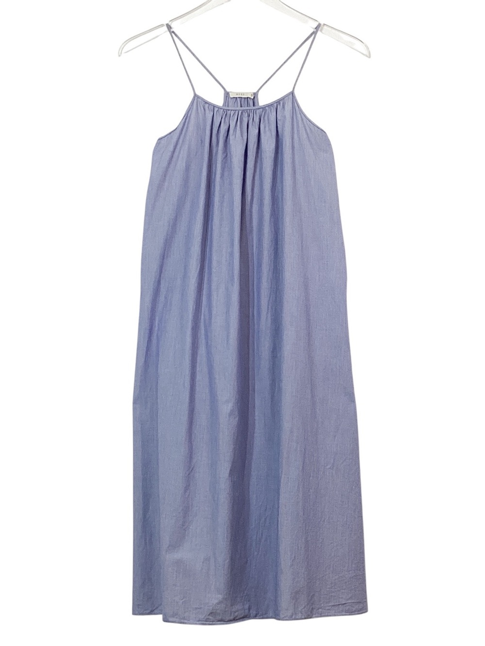 6397 Blue White Stripe Cotton Slip Dress XS Minimal Strappy Summer Beach